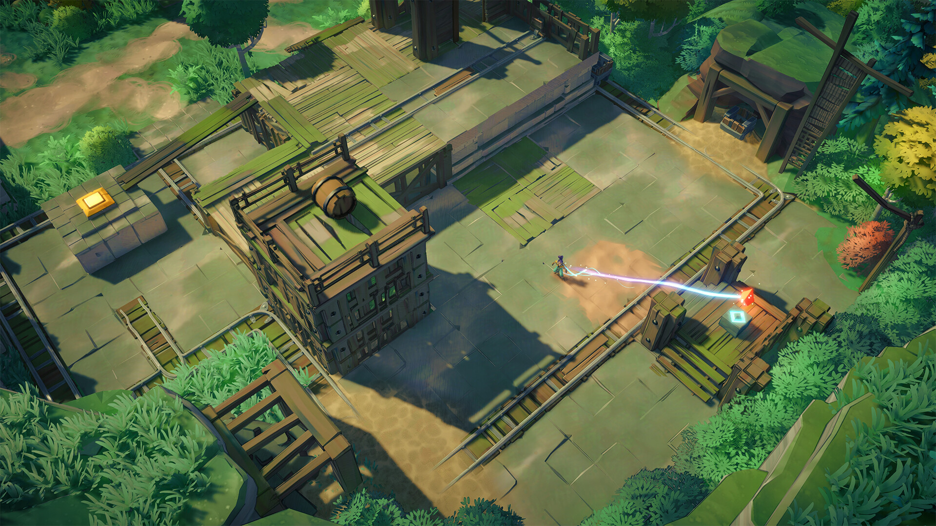 Sonia uses a glowing device in an official Uncanyon gameplay scene